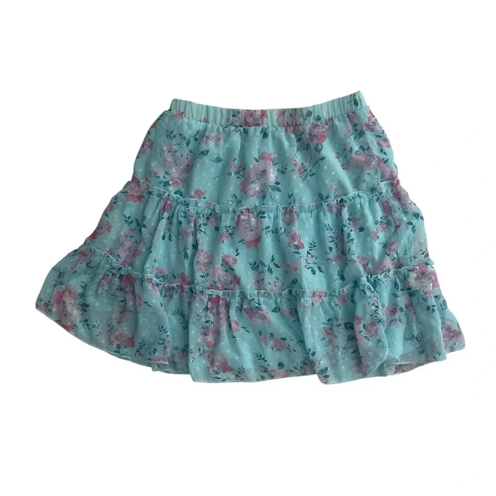 Charming Floral Kids Dress Set in Blue and Pink
